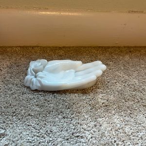 Vintage milk glass hand